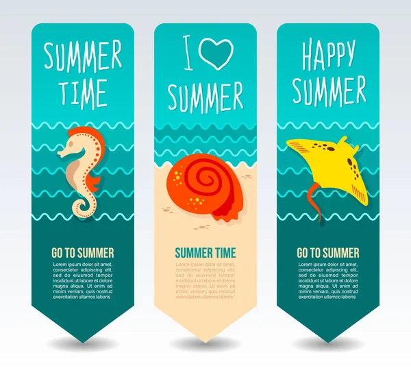 Reizen en vakantie vector banners — Stockvector