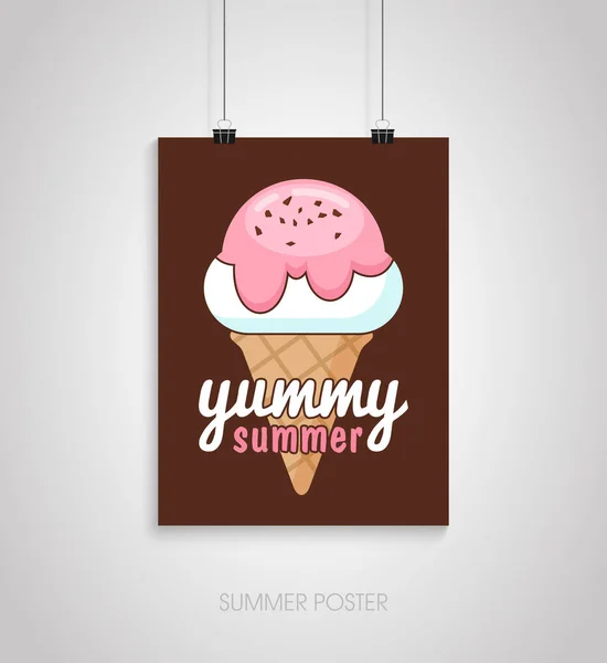 Tarjeta de cartel de verano. Delicioso verano — Vector de stock