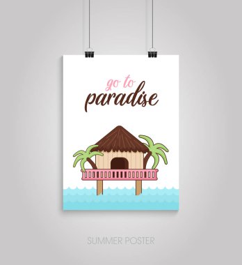 Yaz afiş kartı. Cennete git
