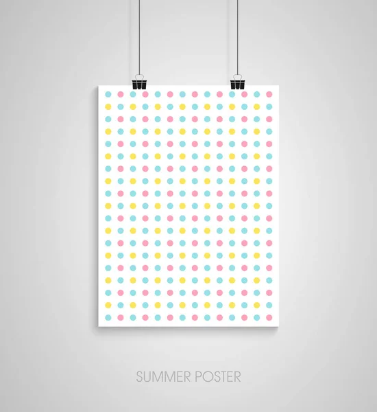 色付きのドット付き夏のポスター。ベクトルパターン — ストックベクタ