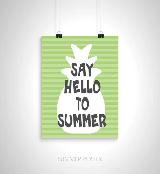 Tarjeta de cartel de verano. Saluda al verano — Archivo Imágenes Vectoriales