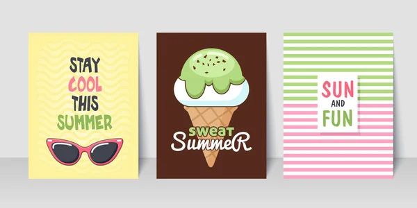 Lichte zomer kaarten set vector — Stockvector