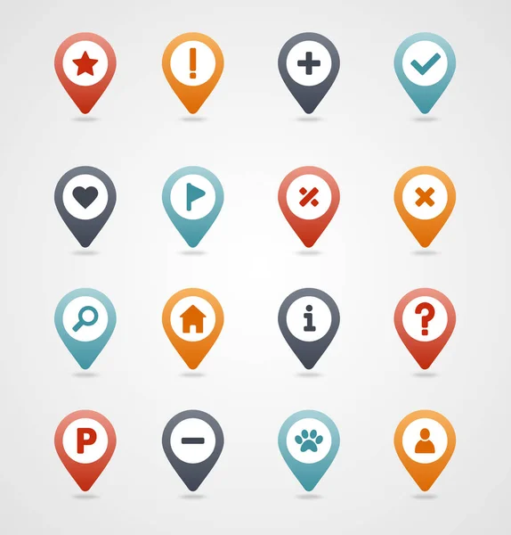 Pin map icon set. Map pointer. Map markers — Stock Vector