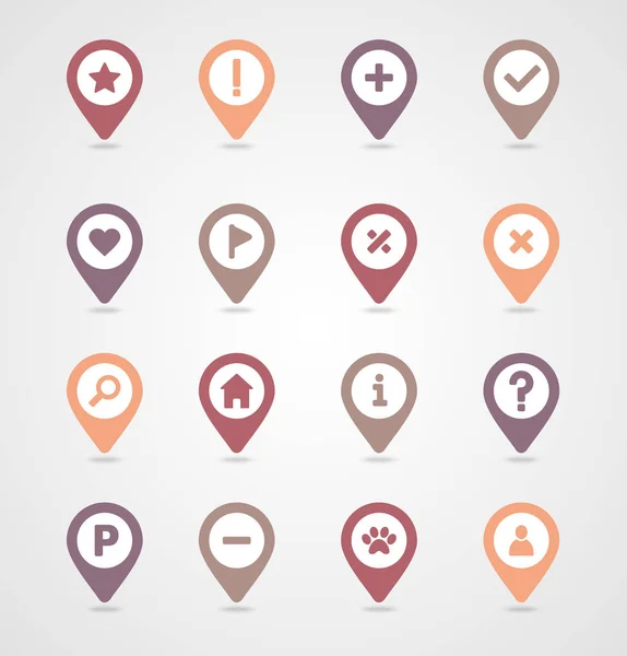 Pin map icon set. Map pointer. Map markers — Stock Vector