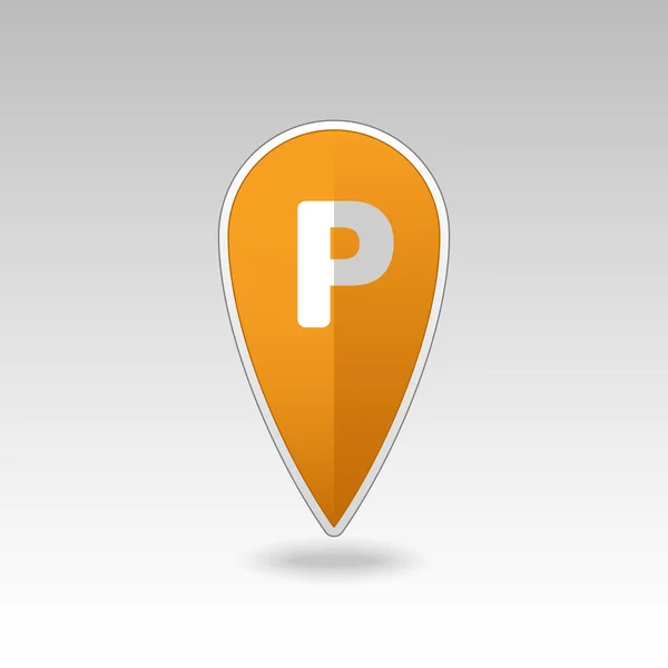 Estacionamiento pin mapa icono. Puntero de mapa. Indicadores de mapa — Vector de stock