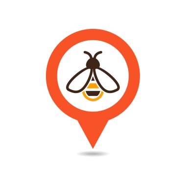 Bal arı vektör PIN harita simgesi