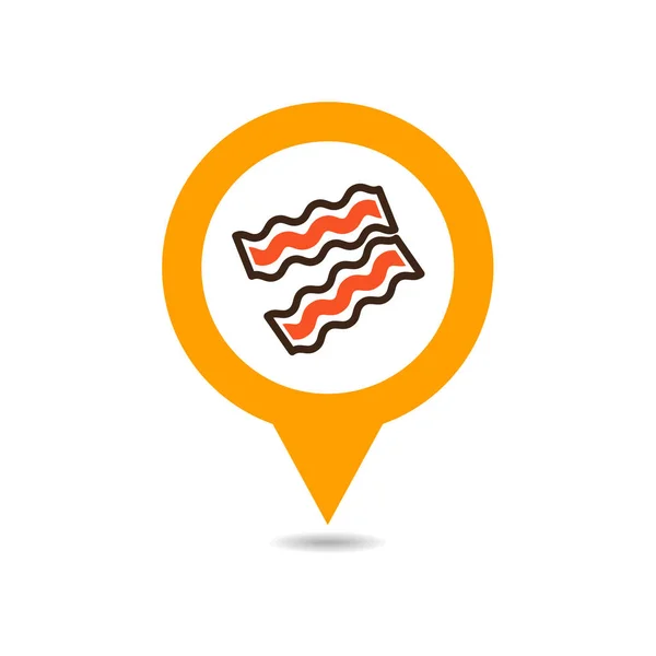 Bacon pieces vector pin map icon — Stock Vector