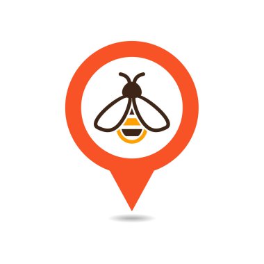 Bal arı vektör PIN harita simgesi