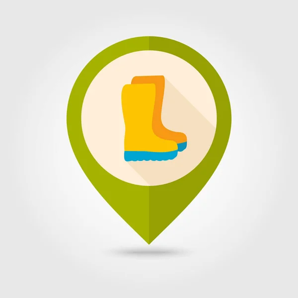 Botas de borracha, gumboots, wellies pin mapa ícone — Vetor de Stock