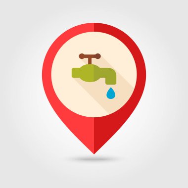 Musluk düz vektör PIN harita simgesi