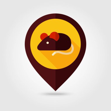 Alan fare düz vektör pin harita simgesi