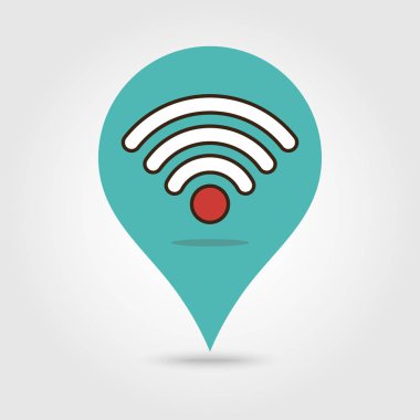 WiFi sinyal simgesi harita pin ile harita Marker