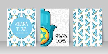 Yahudi yeni yıl tatili için poster. Rosh Hashanah