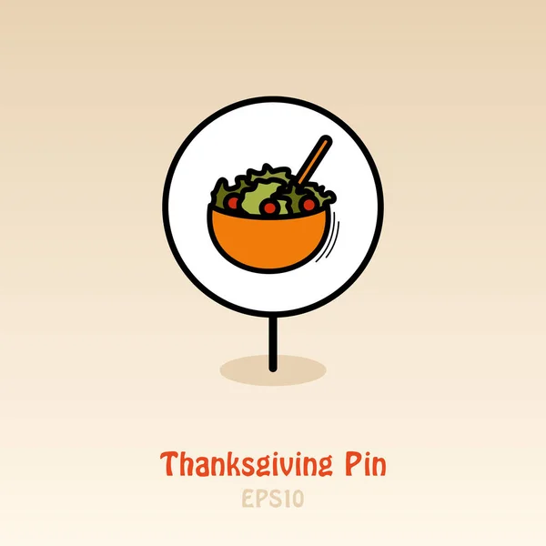 Sallad skål stift karta ikon. Skörd. Thanksgiving — Stock vektor