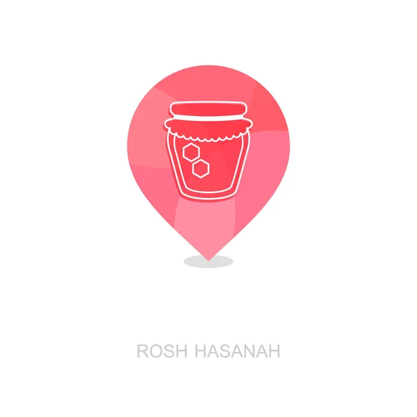 Jar of honey. Rosh Hashanah icon. Shana tova — Stock Vector