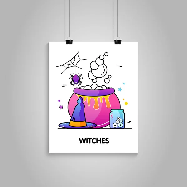 Cartel de fiesta de Halloween sobre fondo blanco — Archivo Imágenes Vectoriales