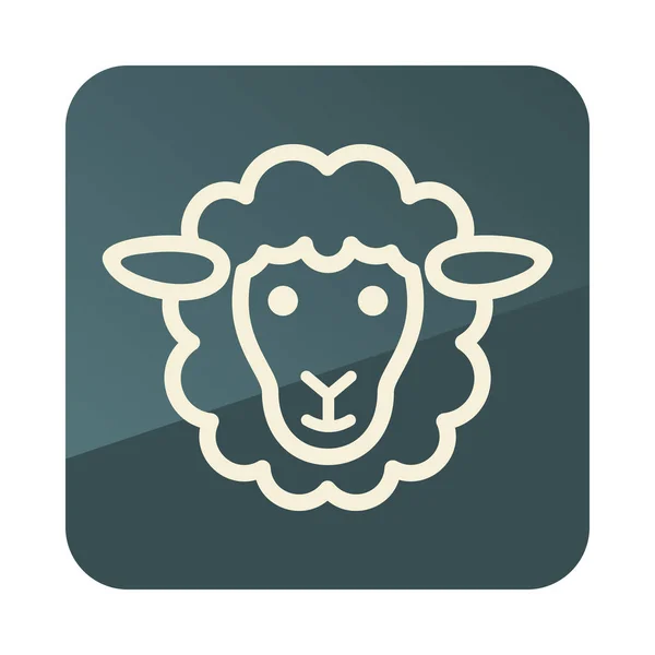 Sheep vector icon. Animal head — Stock Vector
