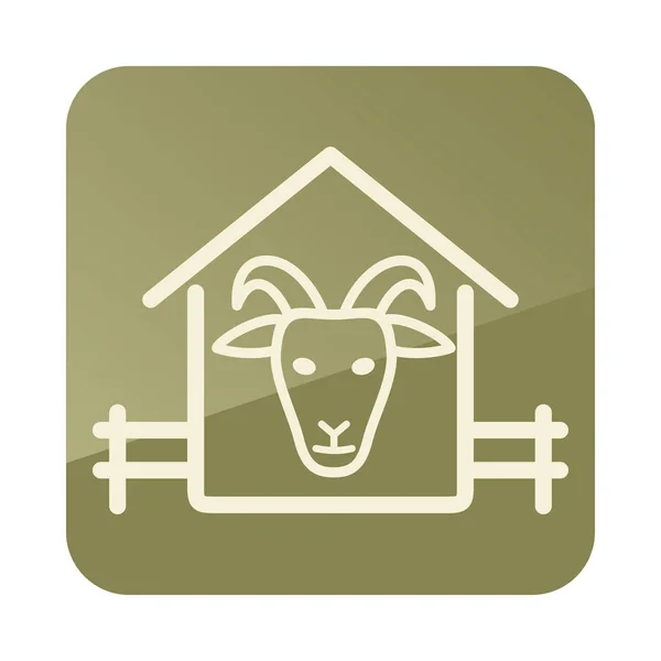 Goat house vector icon — Stock Vector