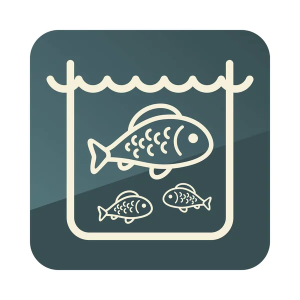 Fish in a pond or aquarium vector icon — Stock Vector