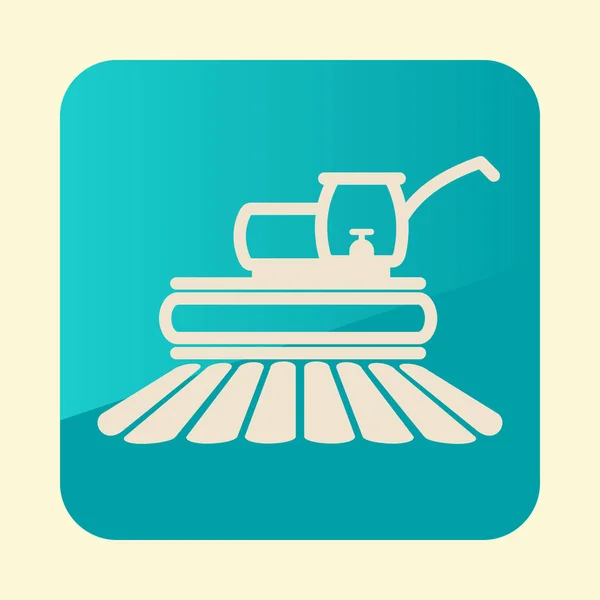 Combineren harvester platte pictogram — Stockvector