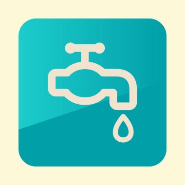 Musluk düz vektör simgesi