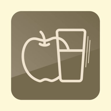 Cam taze elma suyu anahat simgesi. Şükran günü