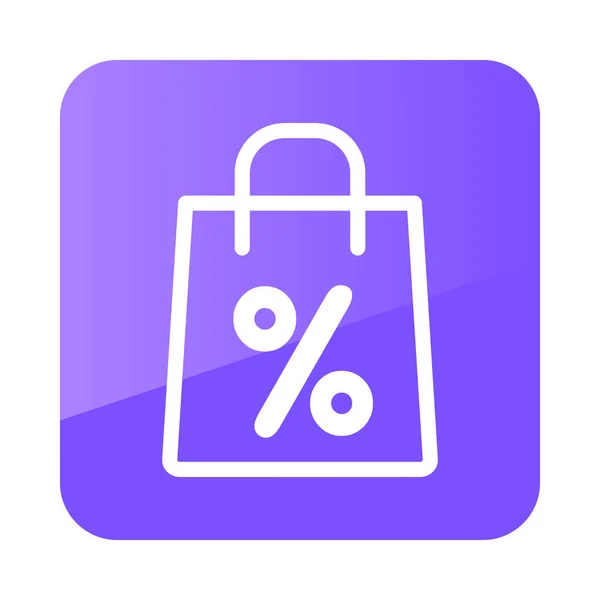 Borsa shopping con icona simbolo percentuale — Vettoriale Stock