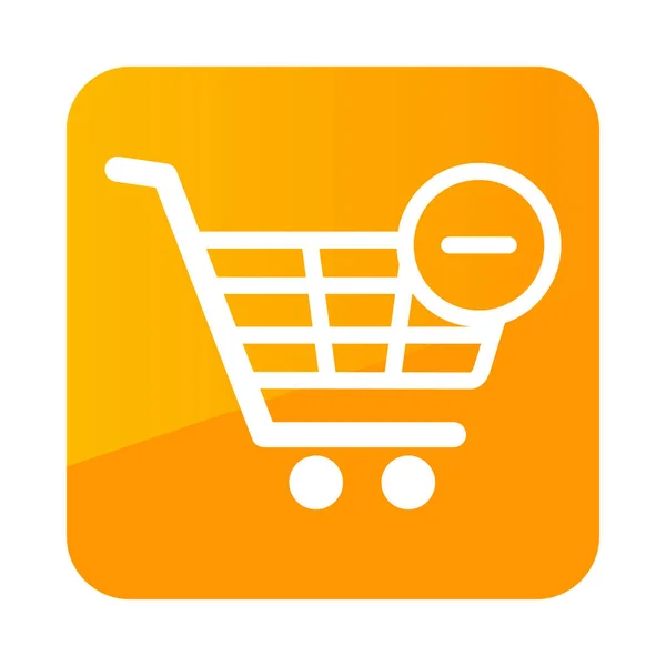 Shopping cart icon with minus sign — Stock Vector