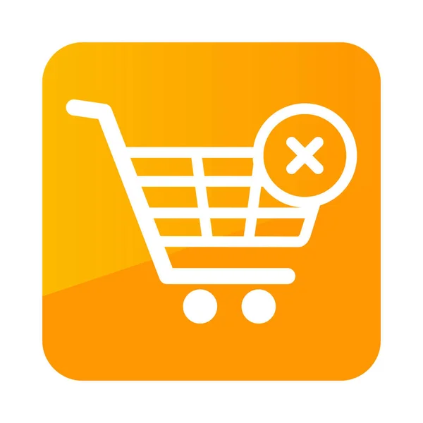 Carrito de compras con icono de cruz — Vector de stock