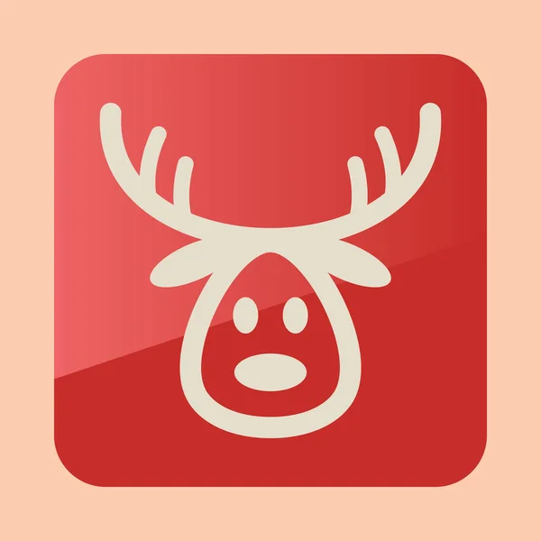 Christmas reindeer flat icon — Stock Vector