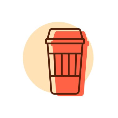 Paket kahve fincanı vektör ikonu. Fast food burcu. Yemek pişirme web sitesi ve uygulama tasarımı, logo, uygulama, UI için grafik sembolü