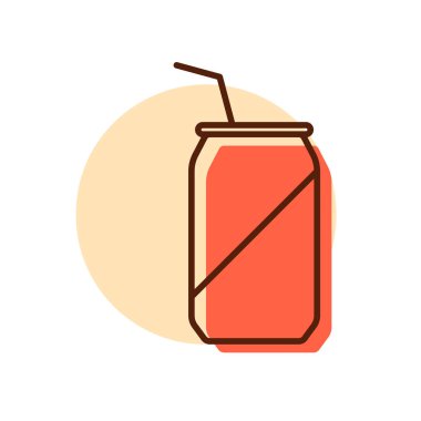 Soda kutuları vektör simgesi. Fast food burcu. Yemek pişirme web sitesi ve uygulama tasarımı, logo, uygulama, UI için grafik sembolü