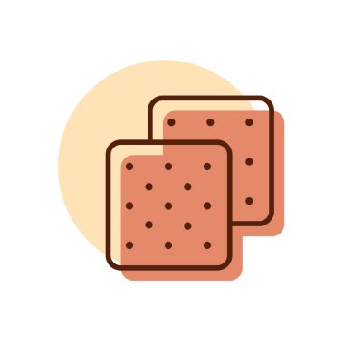 Kurabiye vektör simgesi. Fast food burcu. Yemek pişirme web sitesi ve uygulama tasarımı, logo, uygulama, UI için grafik sembolü