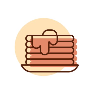 Krep vektör simgesi. Fast food burcu. Yemek pişirme web sitesi ve uygulama tasarımı, logo, uygulama, UI için grafik sembolü