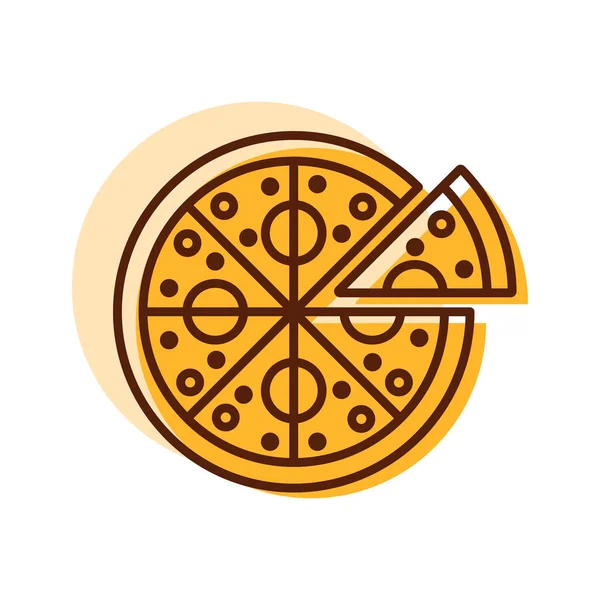 比萨矢量图标 快餐标志 烹饪网站和应用程序设计 应用程序 用户界面的图形符号 — 图库矢量图片