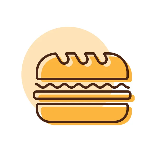 Subway Sandwich Vectoricoon Fastfood Bord Grafiek Symbool Voor Koken Website — Stockvector