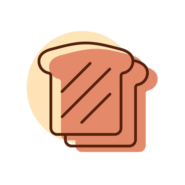 Pane Icona Del Vettore Toast Segno Fast Food Simbolo Grafico — Vettoriale Stock