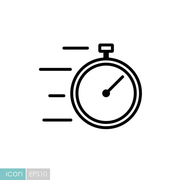 Hızlı Dağıtım Vektör Simgesi Kronometreyi Çalıştır Teslimat Tabelası Yemek Pişirme — Stok Vektör
