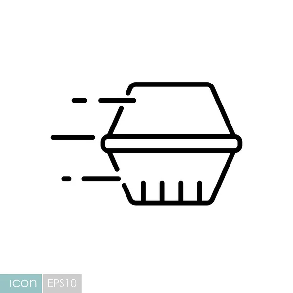 Icono Vector Caja Alimentos Señal Entrega Símbolo Gráfico Para Cocinar — Vector de stock