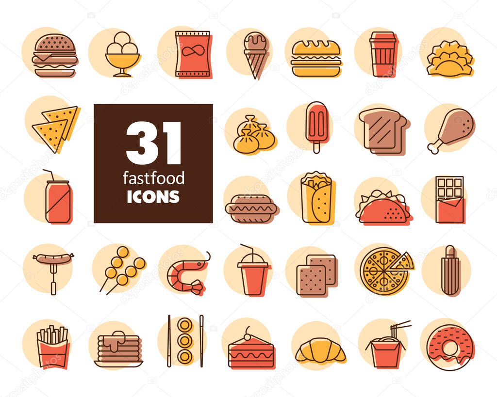Fastfood, Food court vector icon. Graph symbol for cooking web site and apps design, logo, app, UI