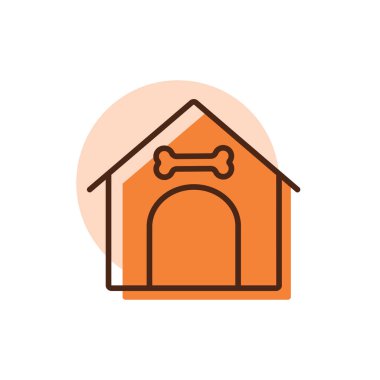 Köpek evi vektör simgesi. Evcil hayvan işareti. Evcil hayvan ve veteriner web sitesi ve uygulama tasarımı, logo, uygulama, UI için grafik sembolü