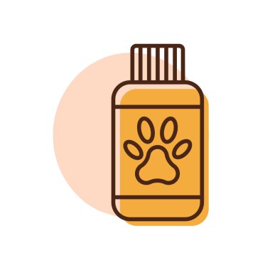 Hayvan şampuanı vektör ikonu. Evcil hayvan işareti. Evcil hayvan ve veteriner web sitesi ve uygulama tasarımı, logo, uygulama, UI için grafik sembolü