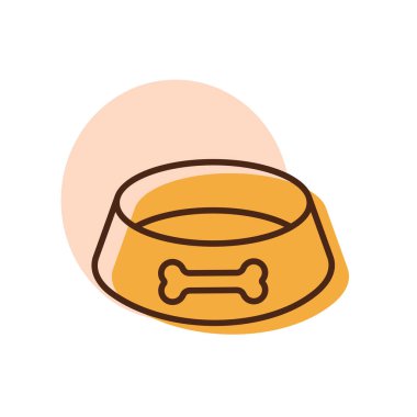 Evcil köpek kasesi vektör ikonu. Evcil hayvan işareti. Evcil hayvan ve veteriner web sitesi ve uygulama tasarımı, logo, uygulama, UI için grafik sembolü