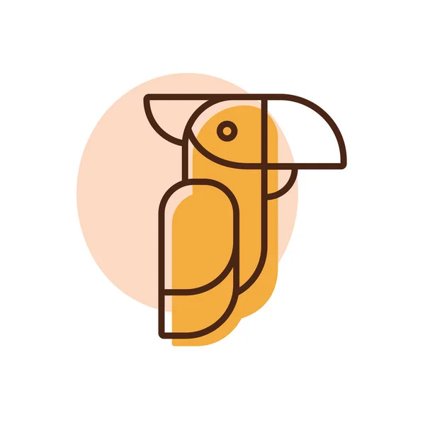 Papegojvektorikon Tropiska Fåglar Djurtecken Diagram Symbol För Sällskapsdjur Och Veterinär — Stock vektor
