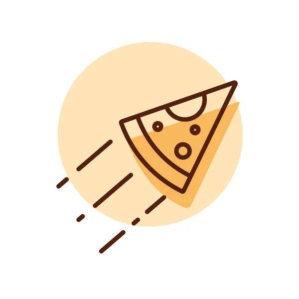 Kawałek Ikony Wektora Pizzy Symbol Szybkiej Dostawy Żywności Znak Dostawy — Wektor stockowy