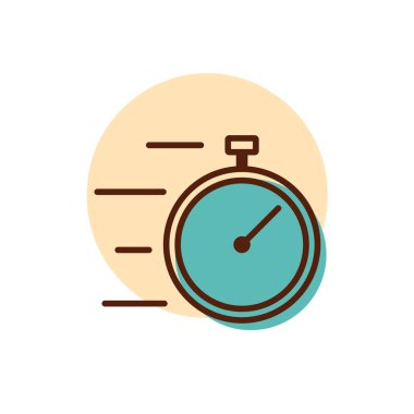Hızlı dağıtım vektör simgesi. Kronometreyi çalıştır. Teslimat tabelası. Yemek pişirme web sitesi ve uygulama tasarımı, logo, uygulama, UI için grafik sembolü