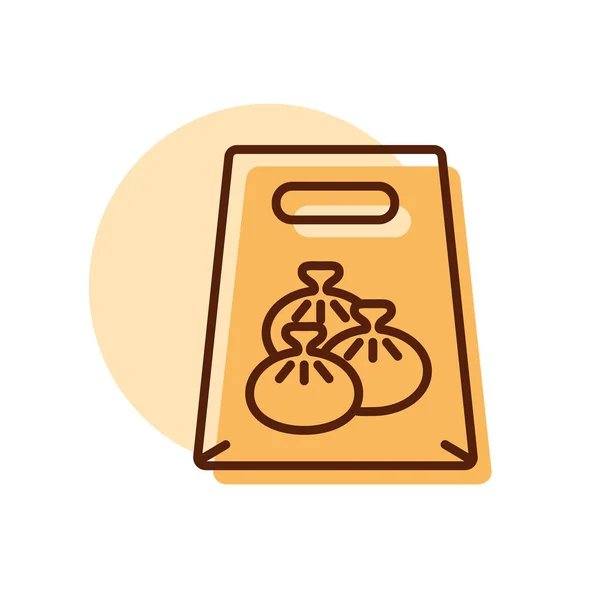 패스트푸 페이퍼 아이콘을 갑니다 갈리의 상징이야 사이트 디자인 그래프 — 스톡 벡터