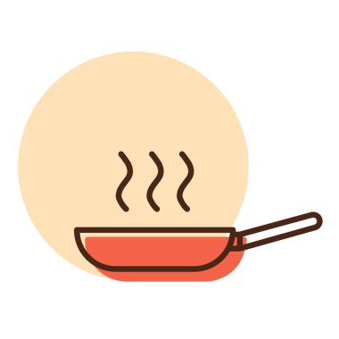 Tava vektör simgesi kızartılıyor. Mutfak aletleri. Yemek pişirme web sitesi tasarımı, logo, uygulama, Ui için grafik sembolü