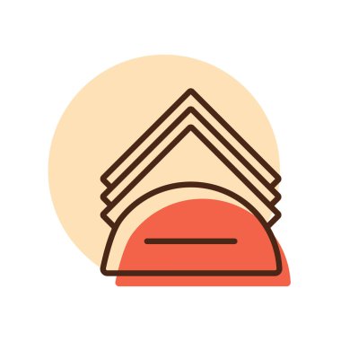 Peçeteler ve peçete tutacağı vektör simgesi. Mutfak aletleri. Yemek pişirme web sitesi tasarımı, logo, uygulama, UI için grafik sembolü