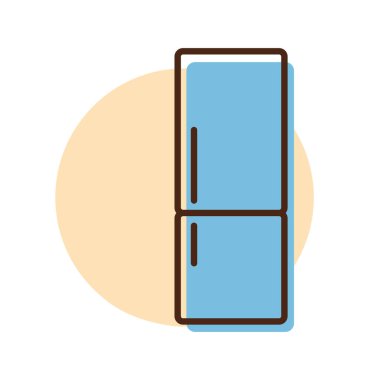 Buzdolabı vektör ikonu. Elektrikli mutfak aletleri. Yemek pişirme web sitesi tasarımı, logo, uygulama, UI için grafik sembolü